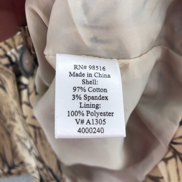 Coldwater Creek Blazer Womens 10 Brown Floral Button Stretch Notch Collar Work - Picture 8 of 12